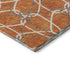 9' X 12' Orange Ivory And Gray Geometric Washable Area Rug With UV Protection