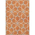 9' X 12' Orange Ivory And Gray Geometric Washable Area Rug With UV Protection