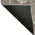 8' Taupe Beige And Brown Geometric Washable Round Rug With UV Protection