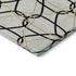 8' White Black And Gold Geometric Washable Round Rug With UV Protection