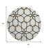 8' White Black And Gold Geometric Washable Round Rug With UV Protection