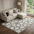 8' X 10' White Black And Gold Geometric Washable Area Rug With UV Protection