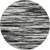 8' Black And Ivory Striped Washable Round Rug With UV Protection