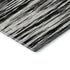 8' Black And Ivory Striped Washable Round Rug With UV Protection