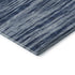 5' X 8' Blue And Ivory Striped Washable Area Rug With UV Protection