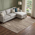 9' X 12' Brown And Beige Striped Washable Area Rug With UV Protection