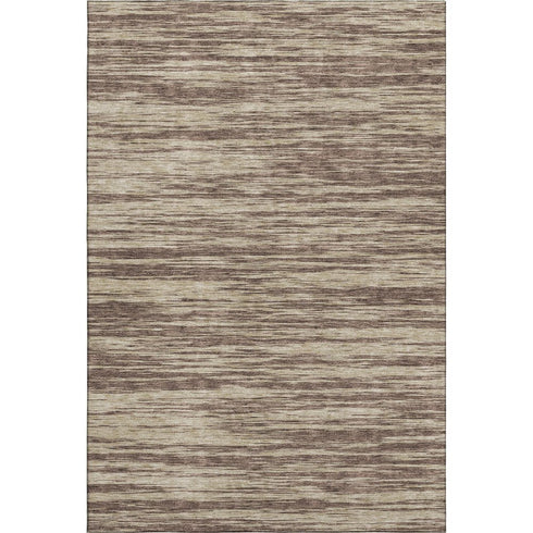 9' X 12' Brown And Beige Striped Washable Area Rug With UV Protection