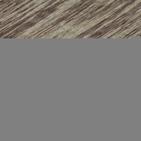 9' X 12' Brown And Beige Striped Washable Area Rug With UV Protection