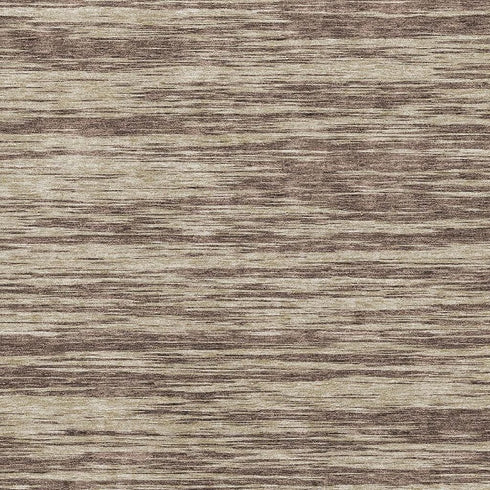 9' X 12' Brown And Beige Striped Washable Area Rug With UV Protection