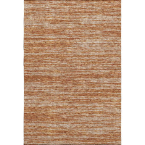 8' X 10' Copper And Rust Striped Washable Area Rug With UV Protection