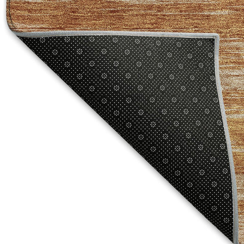 8' X 10' Copper And Rust Striped Washable Area Rug With UV Protection