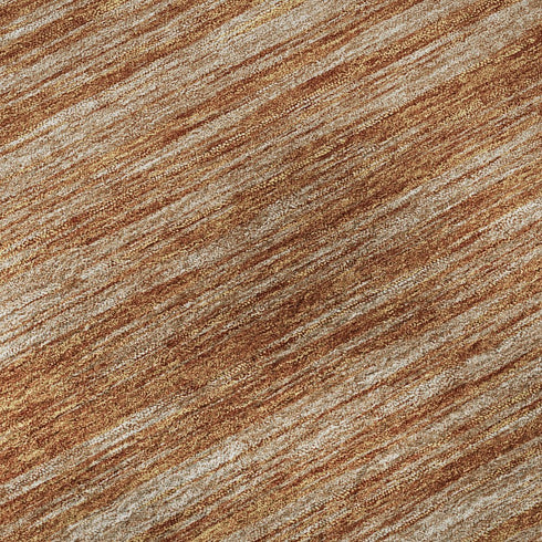 8' X 10' Copper And Rust Striped Washable Area Rug With UV Protection
