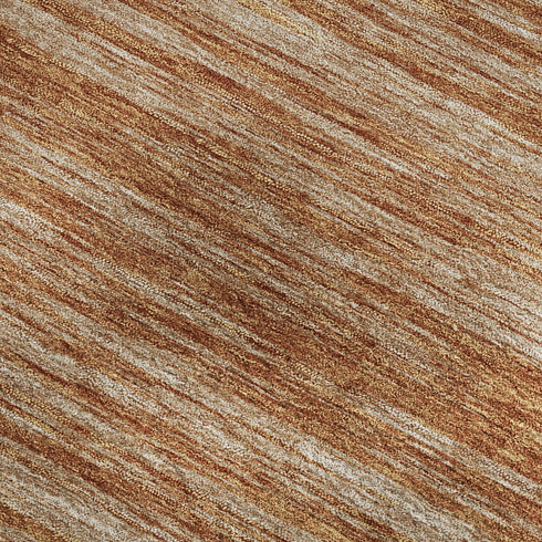 8' X 10' Copper And Rust Striped Washable Area Rug With UV Protection