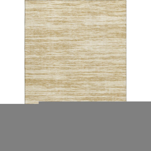 9' X 12' Gold And Beige Striped Washable Area Rug With UV Protection