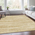 9' X 12' Gold And Beige Striped Washable Area Rug With UV Protection