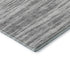 8' Gray And Silver Striped Washable Round Rug With UV Protection