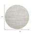 8' Ivory And Beige Striped Washable Round Rug With UV Protection