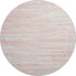 8' Pink And Ivory Striped Washable Round Rug With UV Protection