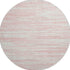 8' Pink And Ivory Striped Washable Round Rug With UV Protection