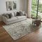 5' X 8' Beige And Taupe Abstract Washable Area Rug With UV Protection