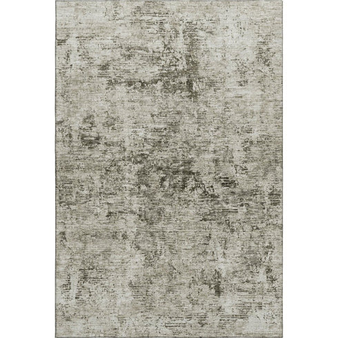 5' X 8' Beige And Taupe Abstract Washable Area Rug With UV Protection