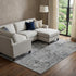 9' X 12' Gray And Silver Abstract Washable Area Rug With UV Protection