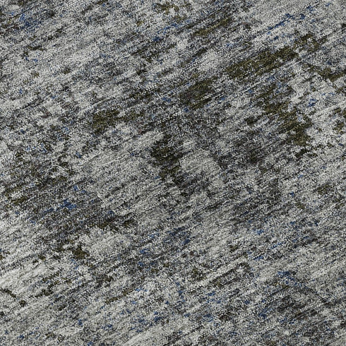 9' X 12' Gray And Silver Abstract Washable Area Rug With UV Protection