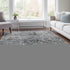 9' X 12' Gray And Silver Abstract Washable Area Rug With UV Protection