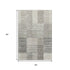 5' X 8' Beige Ivory And Gray Striped Washable Area Rug With UV Protection
