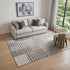 5' X 8' Beige Ivory And Gray Striped Washable Area Rug With UV Protection