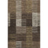 5' X 8' Chocolate Beige And Gold Striped Washable Area Rug With UV Protection