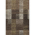 8' X 10' Chocolate Beige And Gold Striped Washable Area Rug With UV Protection