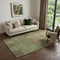 5' X 8' Coffee And Green Striped Washable Area Rug With UV Protection