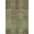 5' X 8' Coffee And Green Striped Washable Area Rug With UV Protection