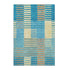 8' X 10' Teal Orange And Gold Striped Washable Area Rug With UV Protection