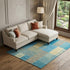 8' X 10' Teal Orange And Gold Striped Washable Area Rug With UV Protection