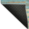 8' X 10' Teal Orange And Gold Striped Washable Area Rug With UV Protection