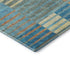 8' X 10' Teal Orange And Gold Striped Washable Area Rug With UV Protection