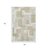 5' X 8' Beige Ivory And Taupe Geometric Washable Area Rug With UV Protection