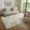 5' X 8' Beige Ivory And Taupe Geometric Washable Area Rug With UV Protection