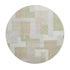 8' Beige Ivory And Taupe Geometric Washable Round Rug With UV Protection