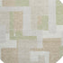 8' Beige Ivory And Taupe Geometric Washable Round Rug With UV Protection