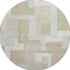 8' Beige Ivory And Taupe Geometric Washable Round Rug With UV Protection
