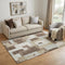 5' X 8' Brown Ivory And Beige Geometric Washable Area Rug With UV Protection