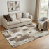 5' X 8' Brown Ivory And Beige Geometric Washable Area Rug With UV Protection
