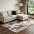 8' X 10' Brown Ivory And Beige Geometric Washable Area Rug With UV Protection