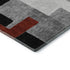 8' Gray Black And Red Geometric Washable Round Rug With UV Protection