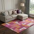 8' X 10' Pink Ivory And Orange Geometric Washable Area Rug With UV Protection