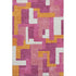 8' X 10' Pink Ivory And Orange Geometric Washable Area Rug With UV Protection