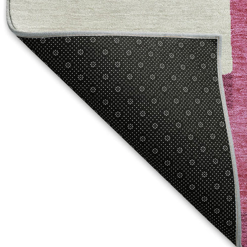 8' X 10' Pink Ivory And Orange Geometric Washable Area Rug With UV Protection